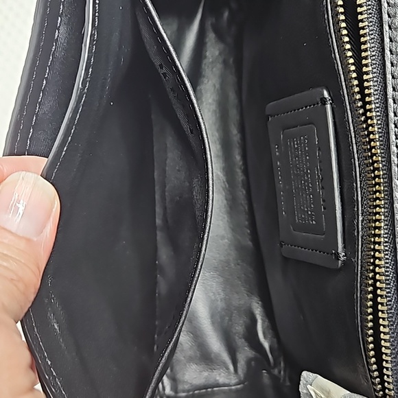 COACH BLACK LEATHER AND SUEDE DRIFTER CROSSBODY IN MATTE BLACK - Picture 7 of 10
